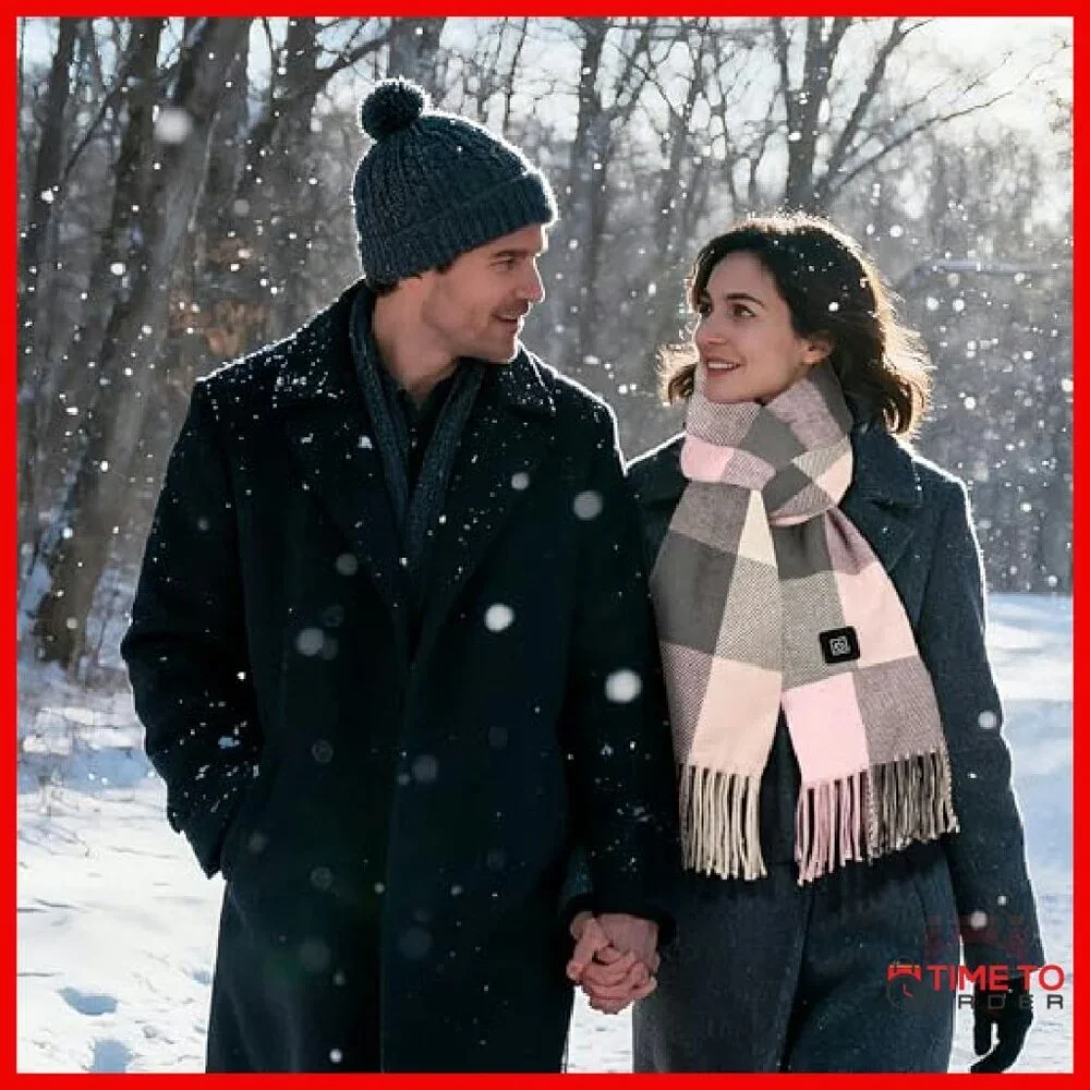 Heated Scarf with 5000mAh Battery, 3 Temperature Settings, Fast Heating
